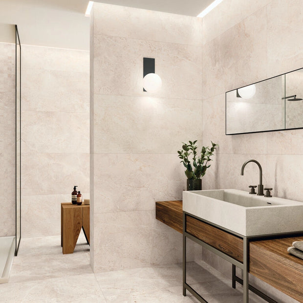 CeraVision® Augustus Cream – 60x120 cm - Marmerlook Tegel - Mat - Keramiek – Gerectificeerd