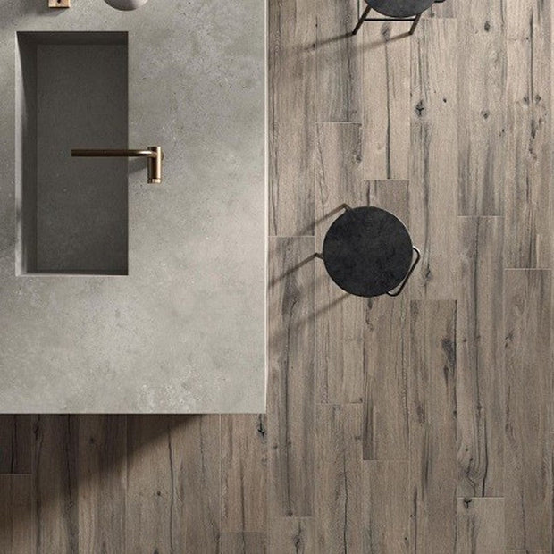 Vloertegel Flaviker NORDIK WOOD BROWN 20x120 cm (doosinhoud 1.44 m2)