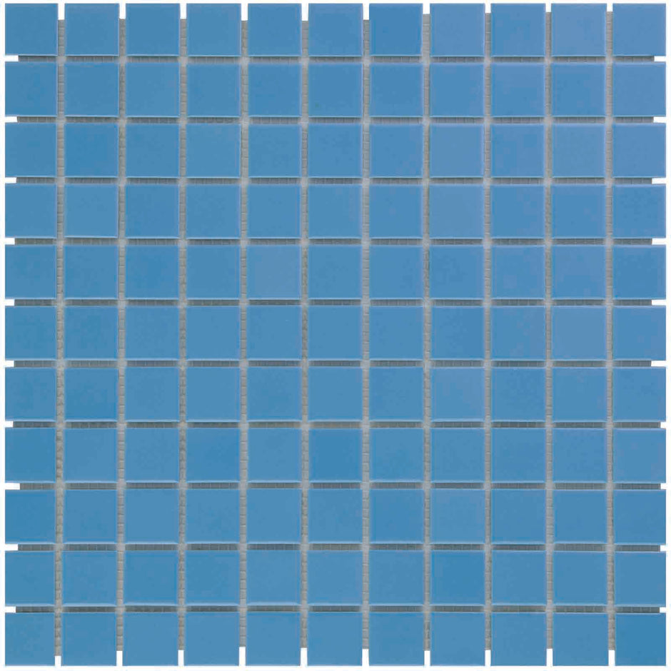 The Mosaic Factory Barcelona Mozaiek Tegel Vierkant - Blauw Porselein Geglazuurd 300x300 mm
