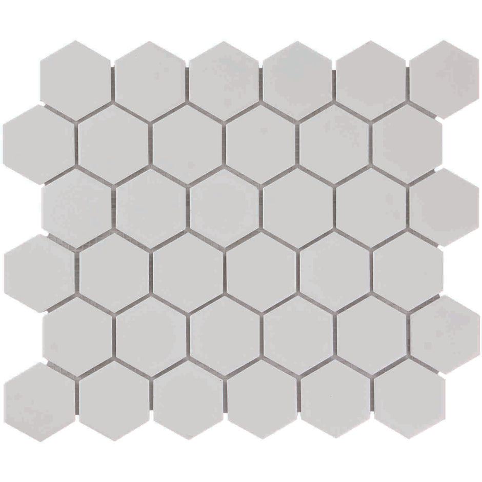 The Mosaic Factory Barcelona Mozaiek Tegel Hexagon - Extra Wit Porselein Geglazuurd 281x325 mm