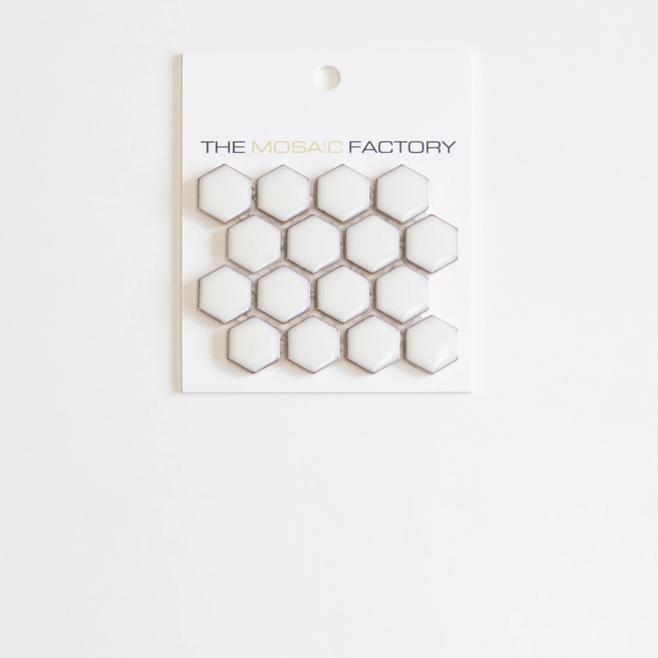 The Mosaic Factory Barcelona Mozaiek Tegel Hexagon - Zacht wit met rand Porselein Geglazuurd 260x300 mm