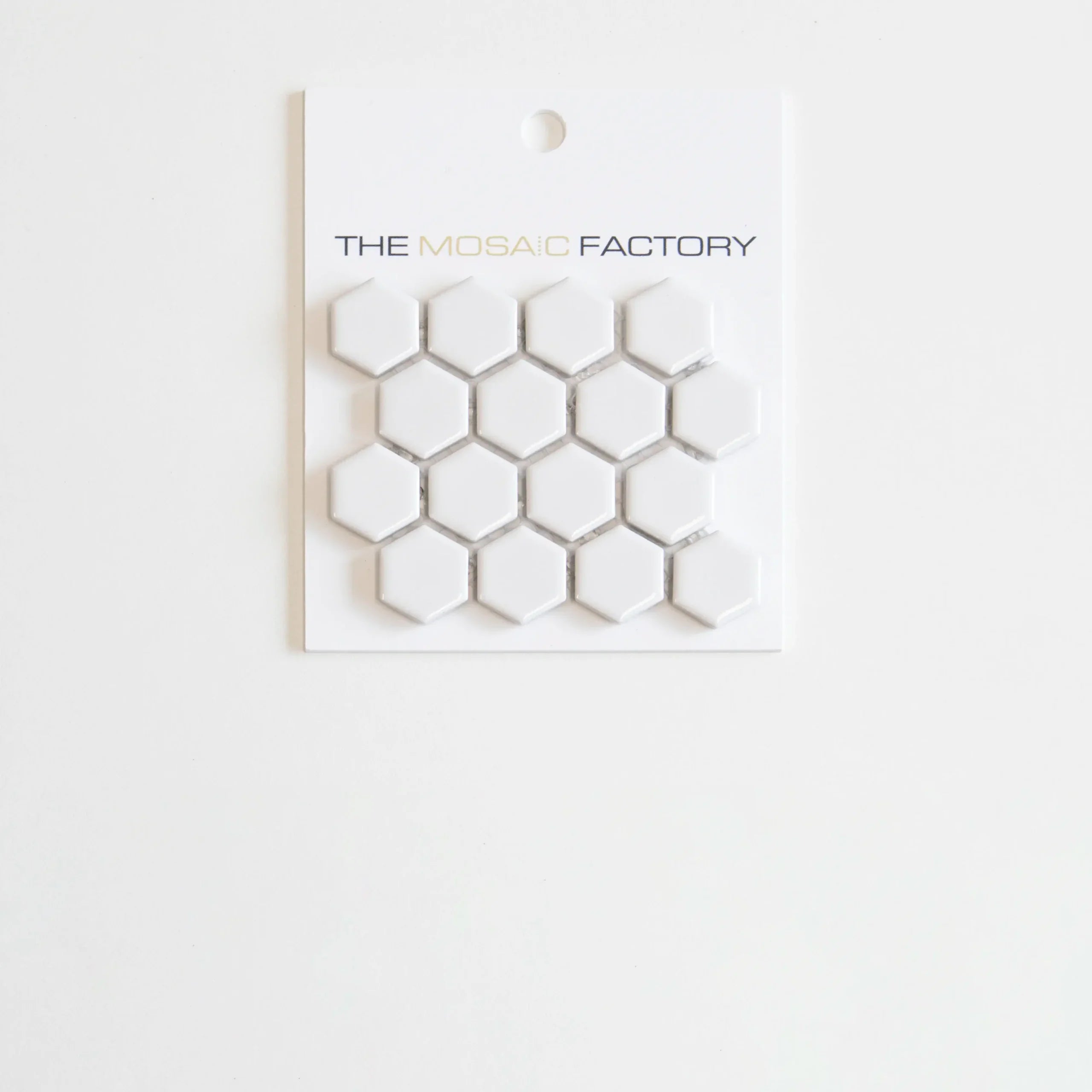 The Mosaic Factory Barcelona Mozaiek Tegel Hexagon - Extra Wit Porselein Geglazuurd 260x300 mm
