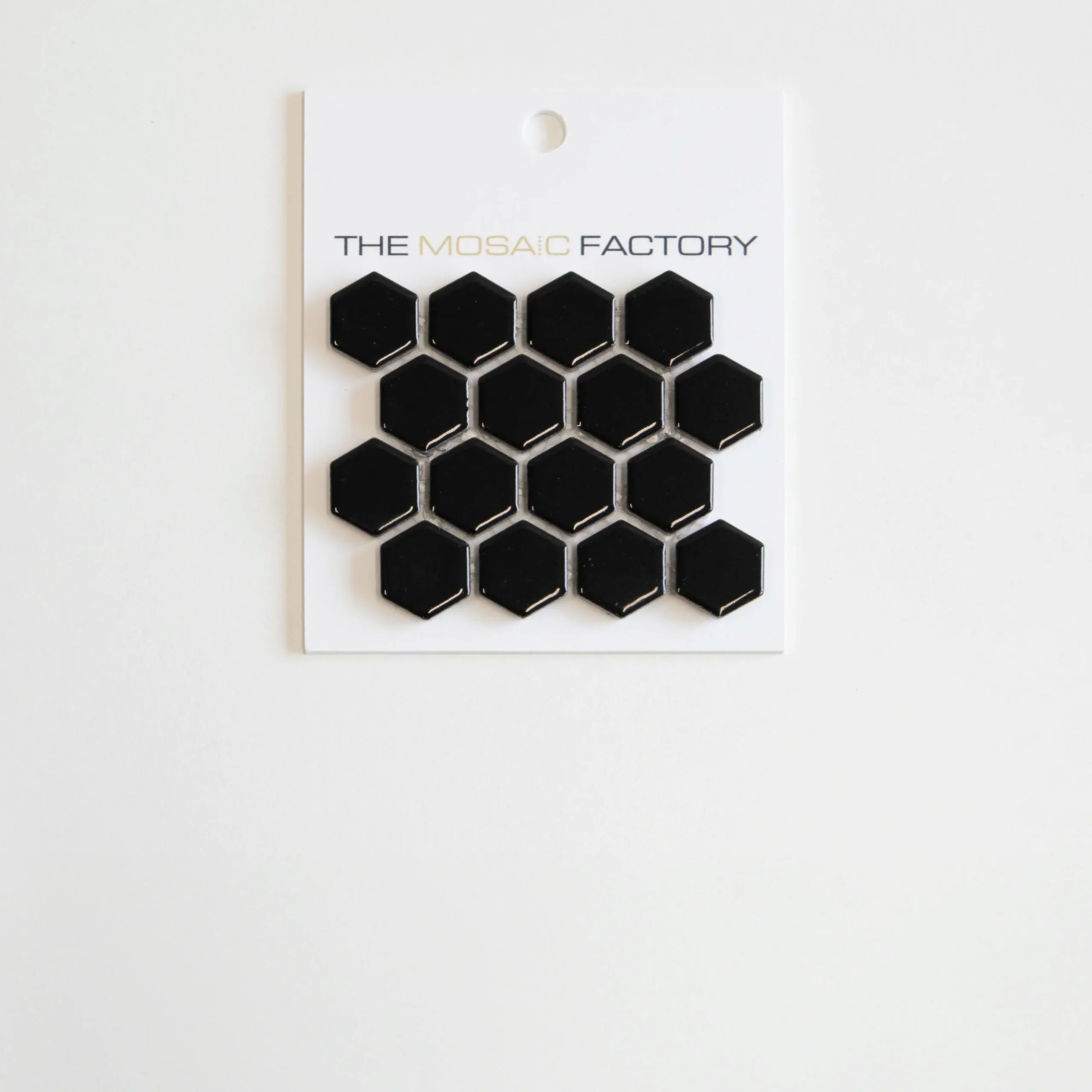The Mosaic Factory Barcelona Mozaiek Tegel Hexagon - Zwart Porselein Geglazuurd 260x300 mm