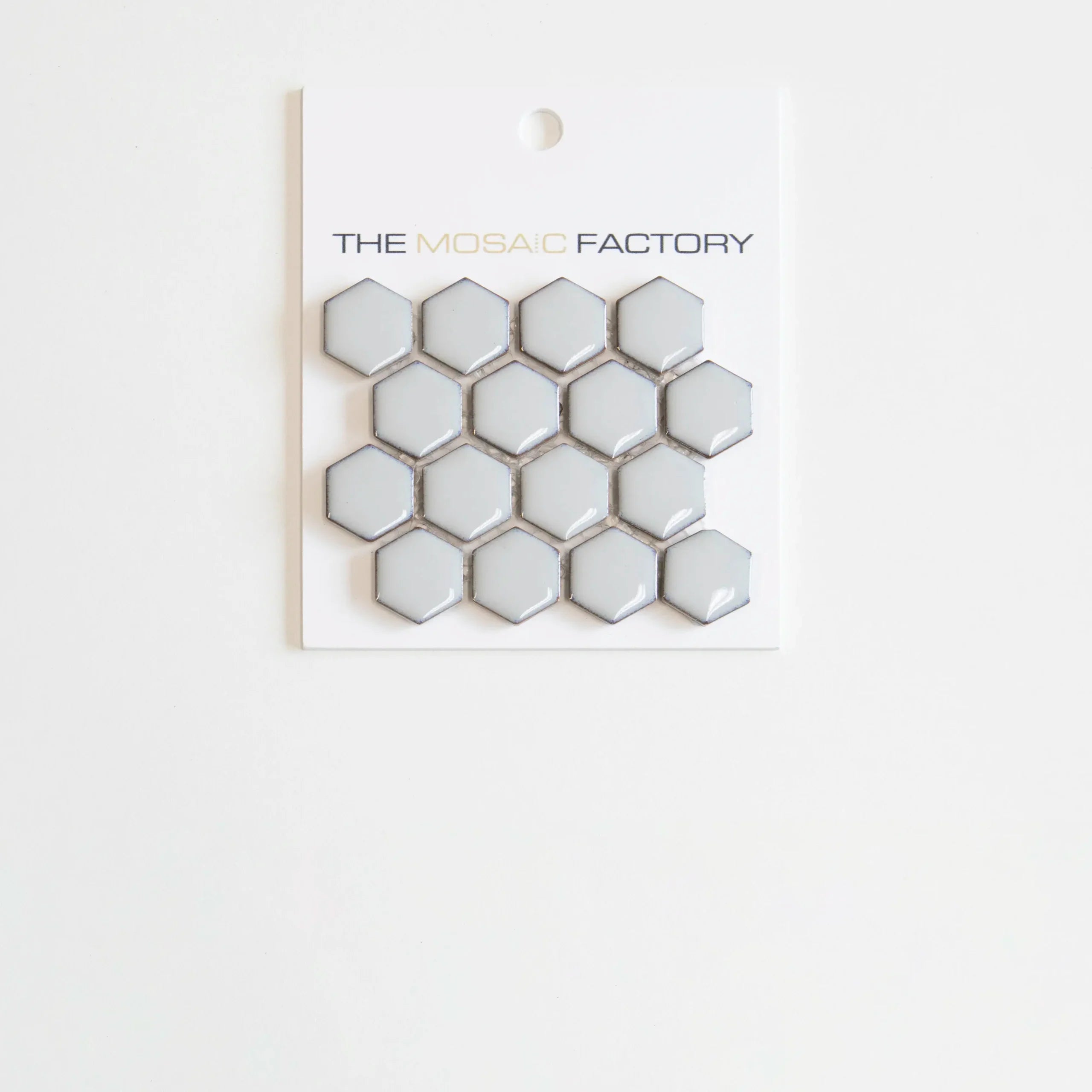 The Mosaic Factory Barcelona Mozaiek Tegel Hexagon - Licht Grijs met rand Porselein Geglazuurd 260x300 mm