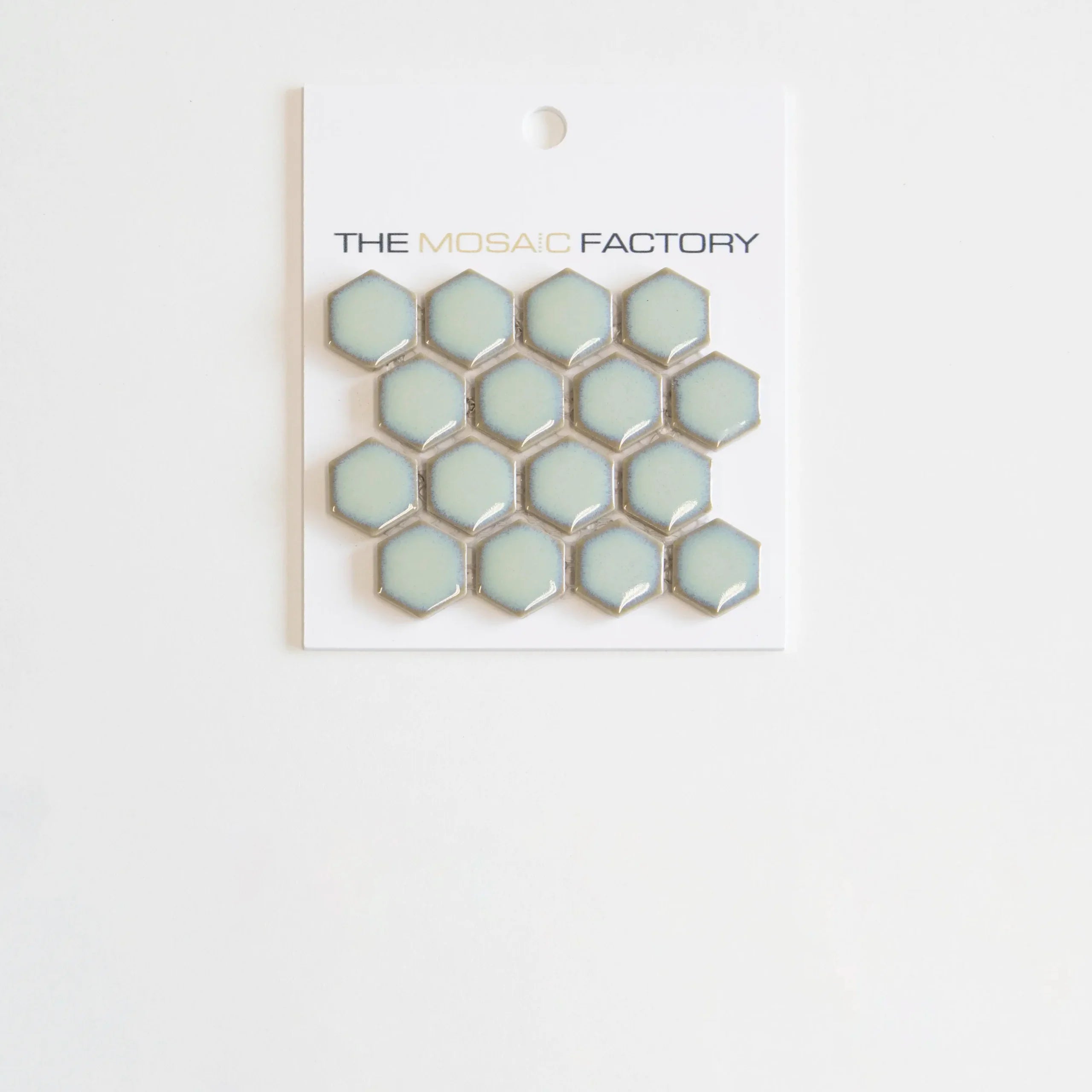The Mosaic Factory Barcelona Mozaiek Tegel Hexagon - Licht groen met rand Porselein Geglazuurd 260x300 mm