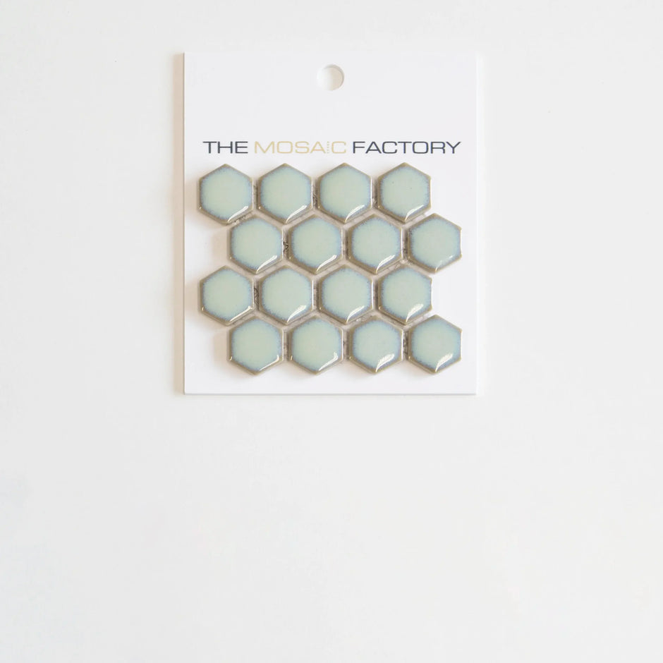 The Mosaic Factory Barcelona Mozaiek Tegel Hexagon - Licht groen met rand Porselein Geglazuurd 260x300 mm