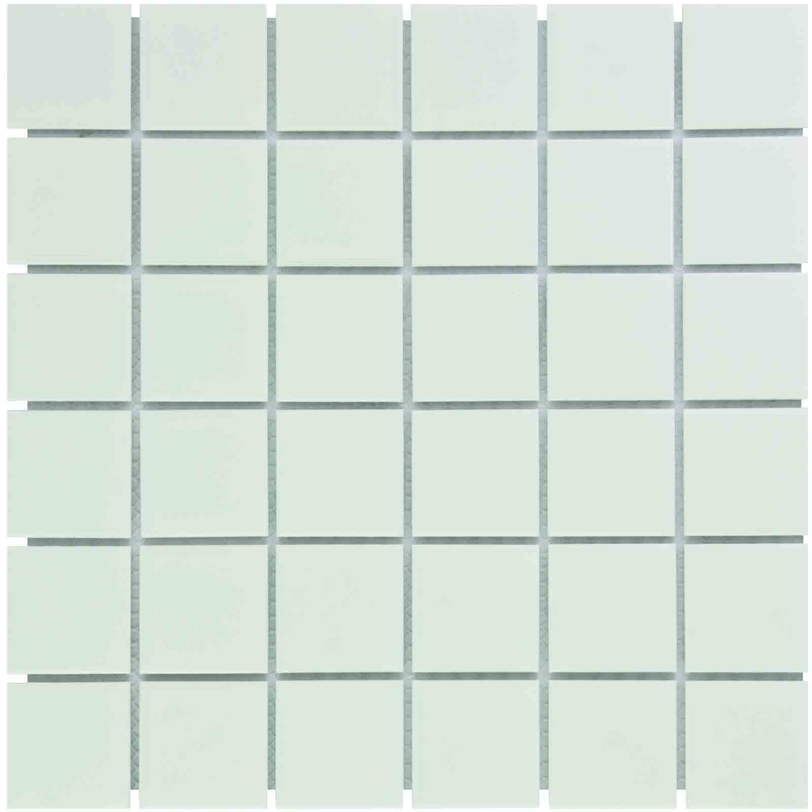 The Mosaic Factory Barcelona Mozaiek Tegel Vierkant - Wit Porselein Geglazuurd 309x309 mm