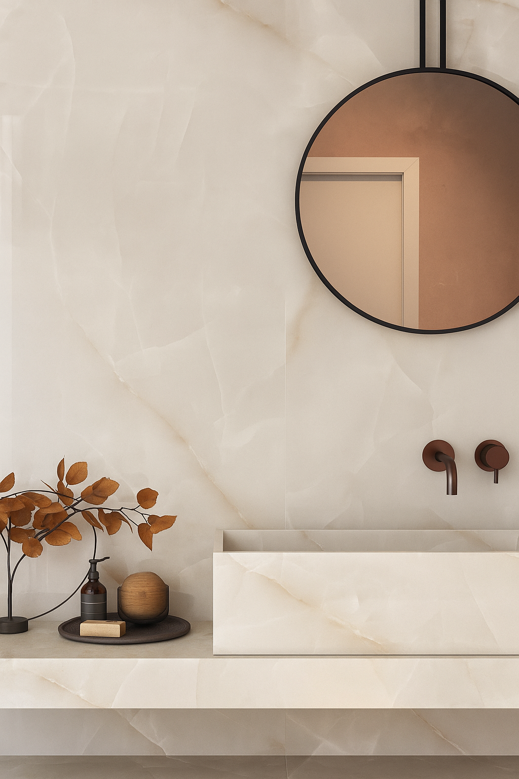 Aurélia Plexi Crema Onyxlook 120x120 cm - Gepolijst - Gerectificeerd