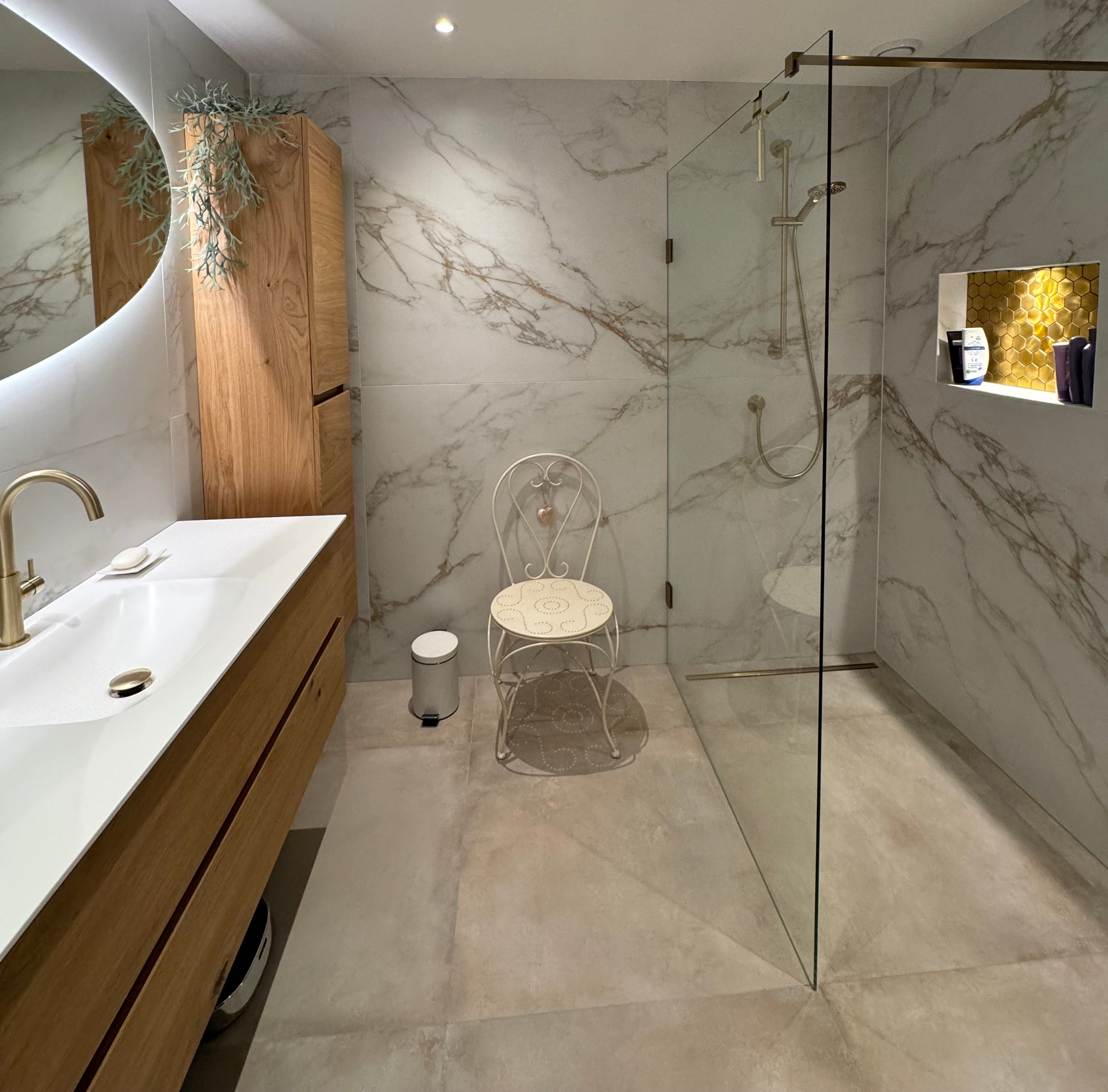 CeraVision Travertine Vein Beige - 60x120 cm - mat - vloer- en wand tegel