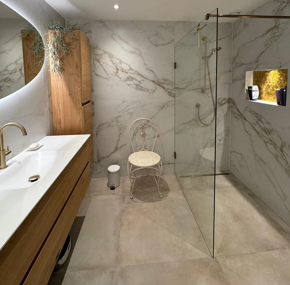 CeraVision Travertine Vein Beige - 60x120 cm - mat - vloer- en wand tegel