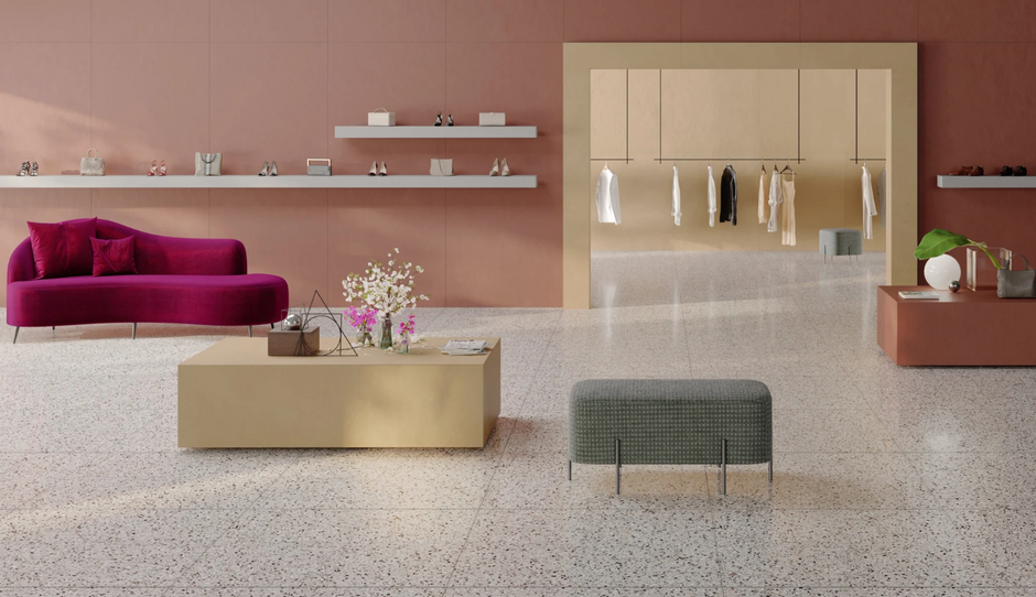 EnergieKer Medley - Cream- Naturale - Terrazzo - keramische tegel - 9mm - Rett.