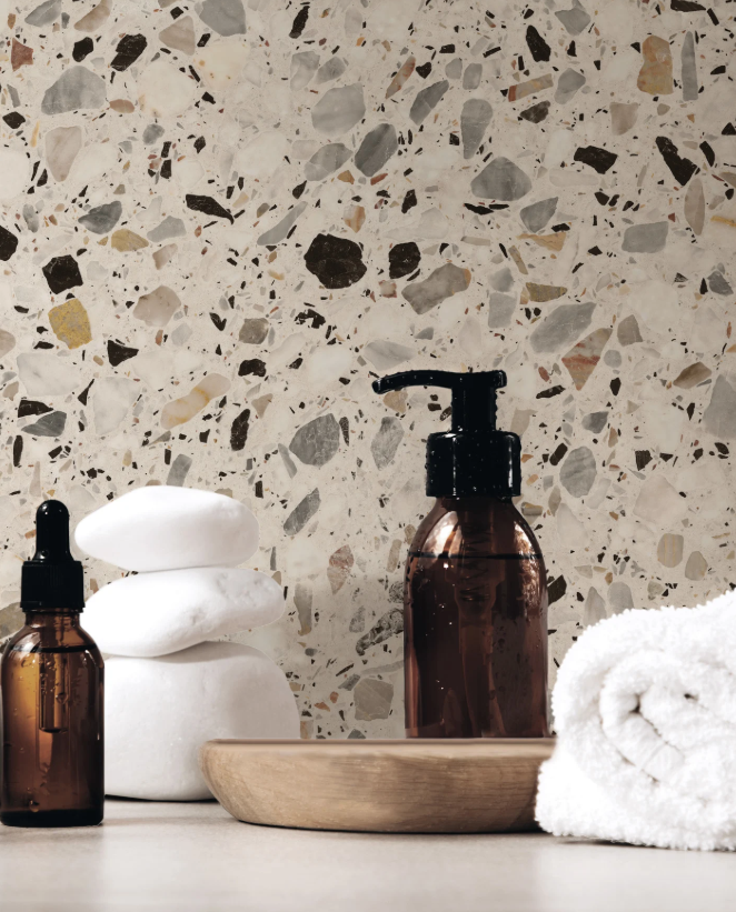 EnergieKer Medley - Cream- Naturale - Terrazzo - keramische tegel - 9mm - Rett.