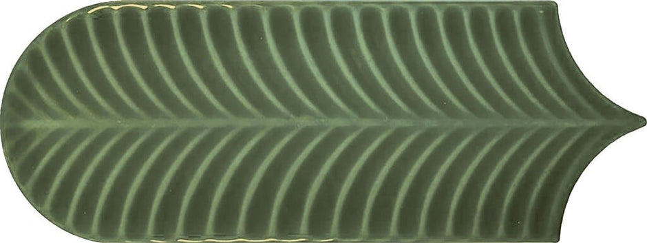 Cifre Alma Scale Green Brillo - 8x21,5 cm – Donkergroen - Keramisch - Visschub - Wandtegel - Glans –