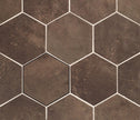 Carmen Hexa Magnetism Corten - 13,9x16 cm – Bordeauxbruine - Metaaleffect - Zeshoek hexagon - Porcellanato Vloertegel - Antislip