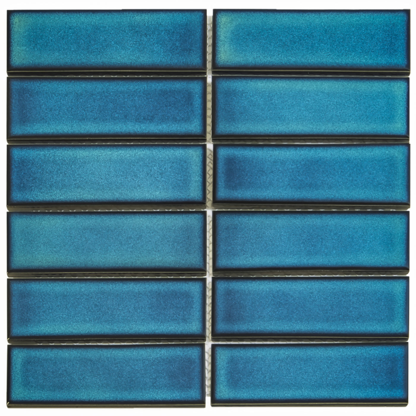 The Mosaic Factory Barcelona Mozaiek Tegel Rechthoek - Azure Blue Speckle Porselein Geglazuurd 291x297 mm