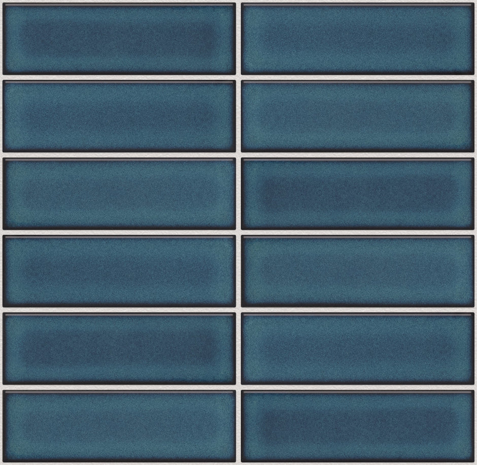 The Mosaic Factory Barcelona Mozaiek Tegel Rechthoek - Azure Blue Speckle Porselein Geglazuurd 291x297 mm