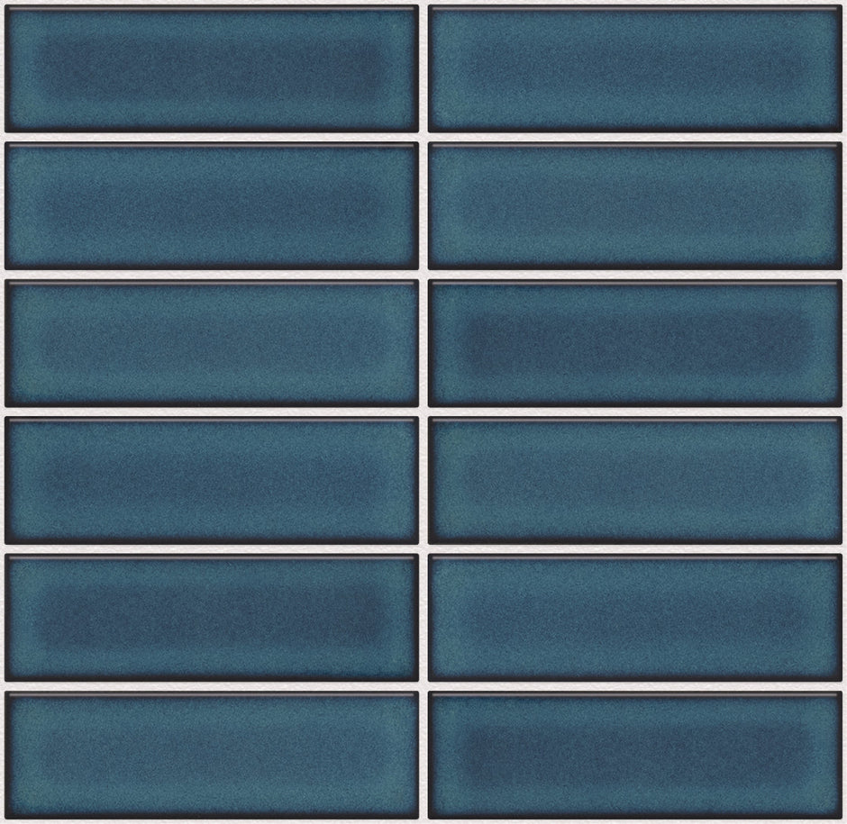 The Mosaic Factory Barcelona Mozaiek Tegel Rechthoek - Azure Blue Speckle Porselein Geglazuurd 291x297 mm