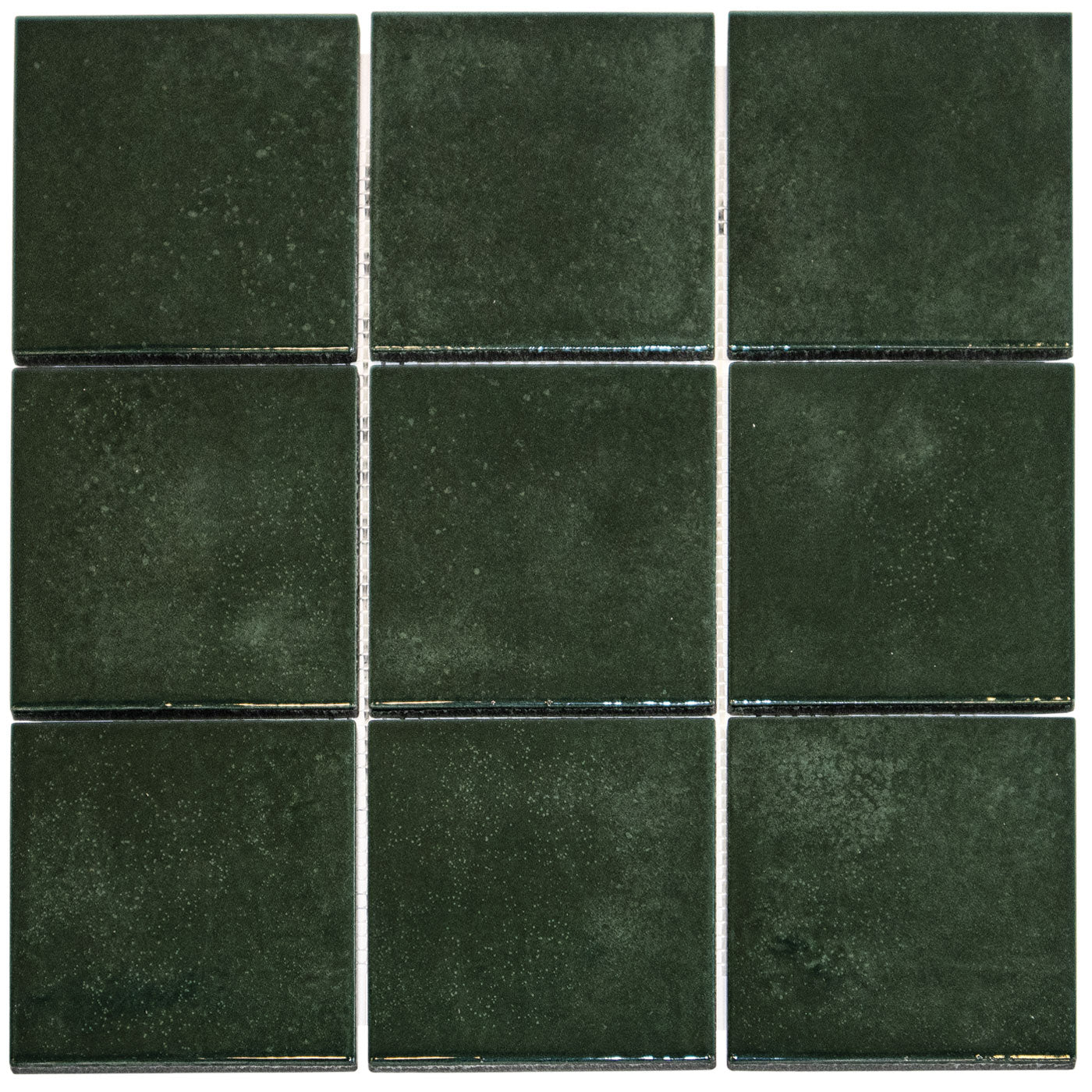 The Mosaic Factory Kasba Mozaïek Tegel Vierkant - Forest Green Glanzend Porselein 297x297 mm