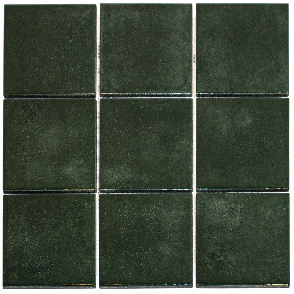 The Mosaic Factory Kasba Mozaïek Tegel Vierkant - Forest Green Glanzend Porselein 297x297 mm