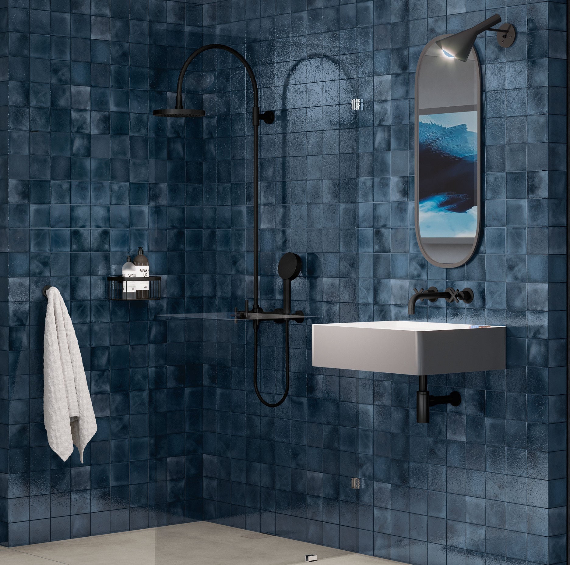 The Mosaic Factory Kasba Mozaïek Tegel Vierkant - Indigo Glanzend Porselein 297x297 mm