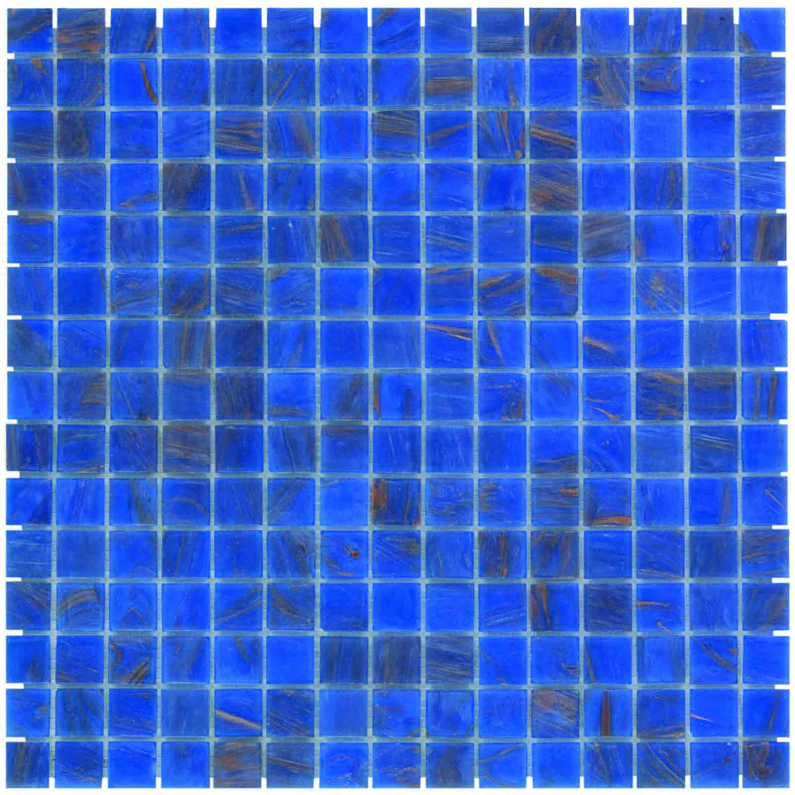The Mosaic Factory Amsterdam Mozaiek Tegel Vierkant - Blauw Glas Goud Serie 322x322 mm