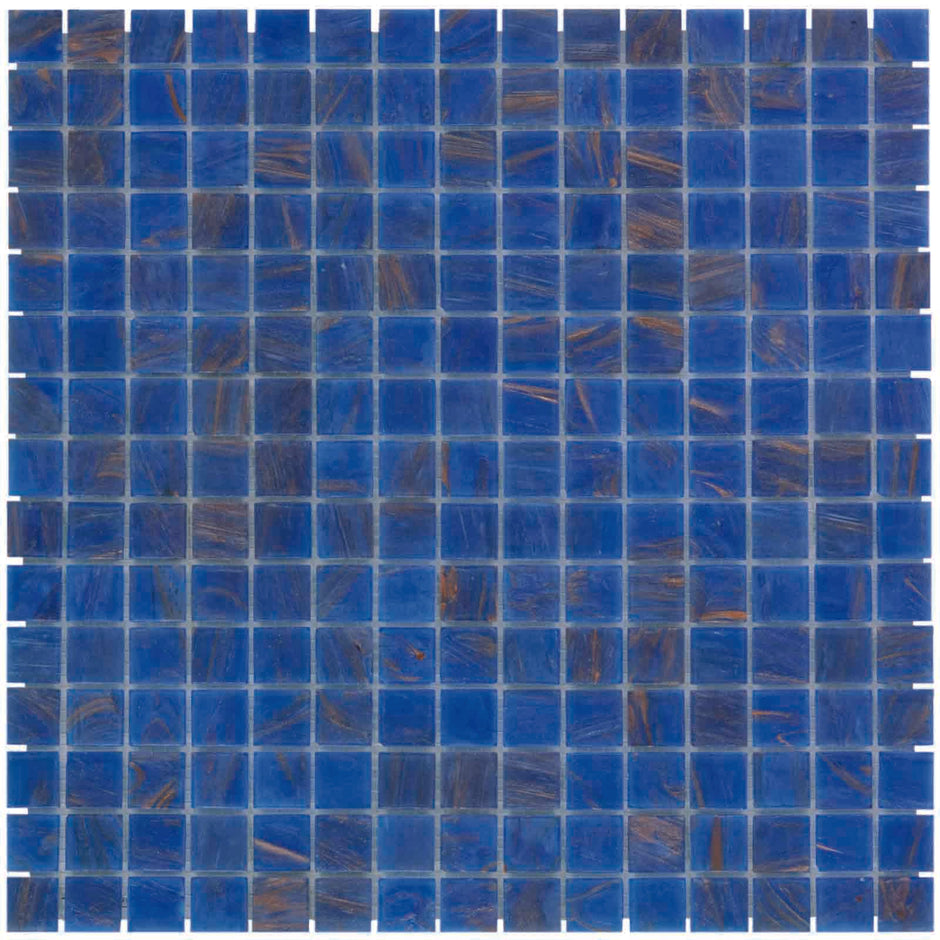 The Mosaic Factory Amsterdam Mozaiek Tegel Vierkant - Blauw Glas Goud Serie 322x322 mm