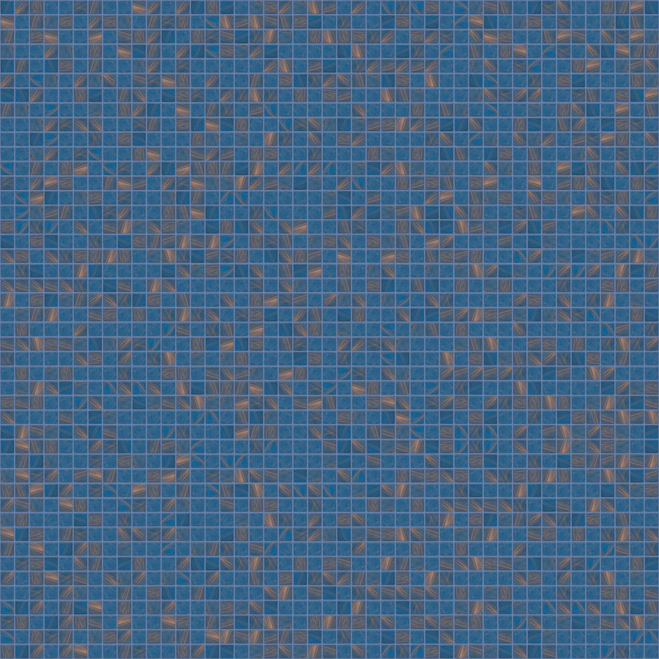 The Mosaic Factory Amsterdam Mozaiek Tegel Vierkant - Blauw Glas Goud Serie 322x322 mm