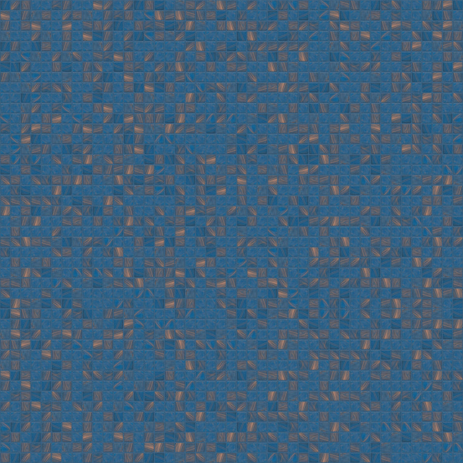 The Mosaic Factory Amsterdam Mozaiek Tegel Vierkant - Blauw Glas Goud Serie 322x322 mm