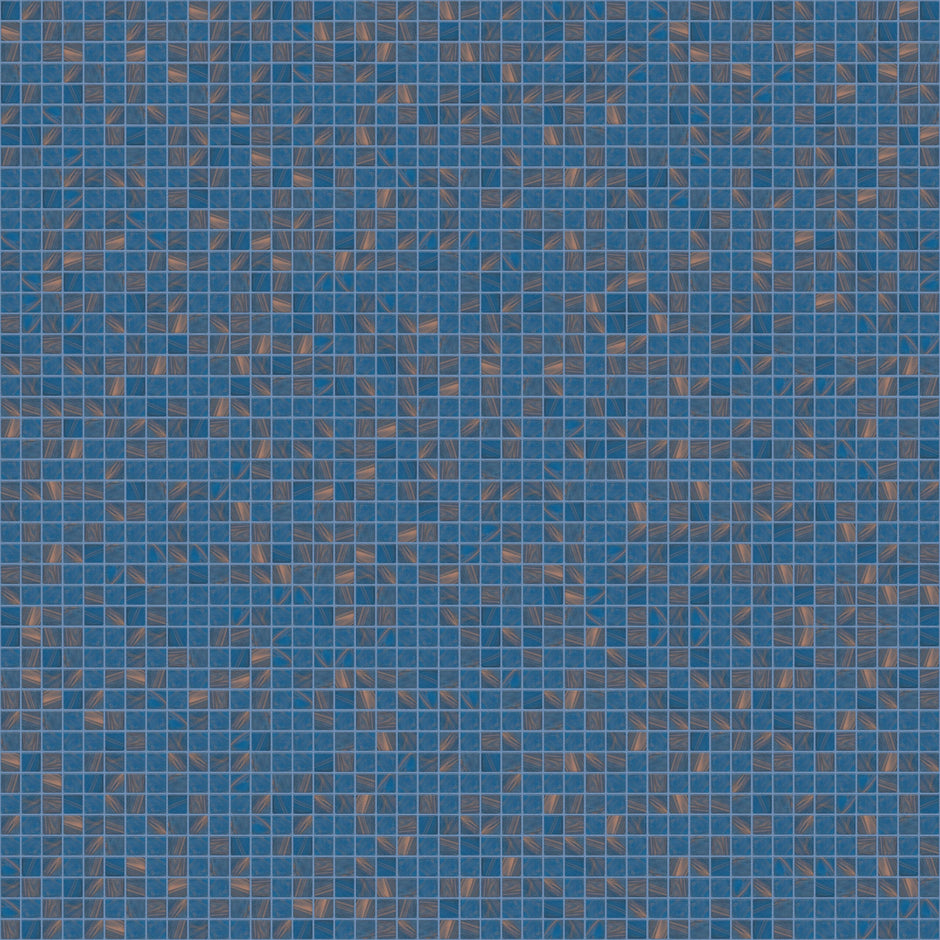 The Mosaic Factory Amsterdam Mozaiek Tegel Vierkant - Blauw Glas Goud Serie 322x322 mm