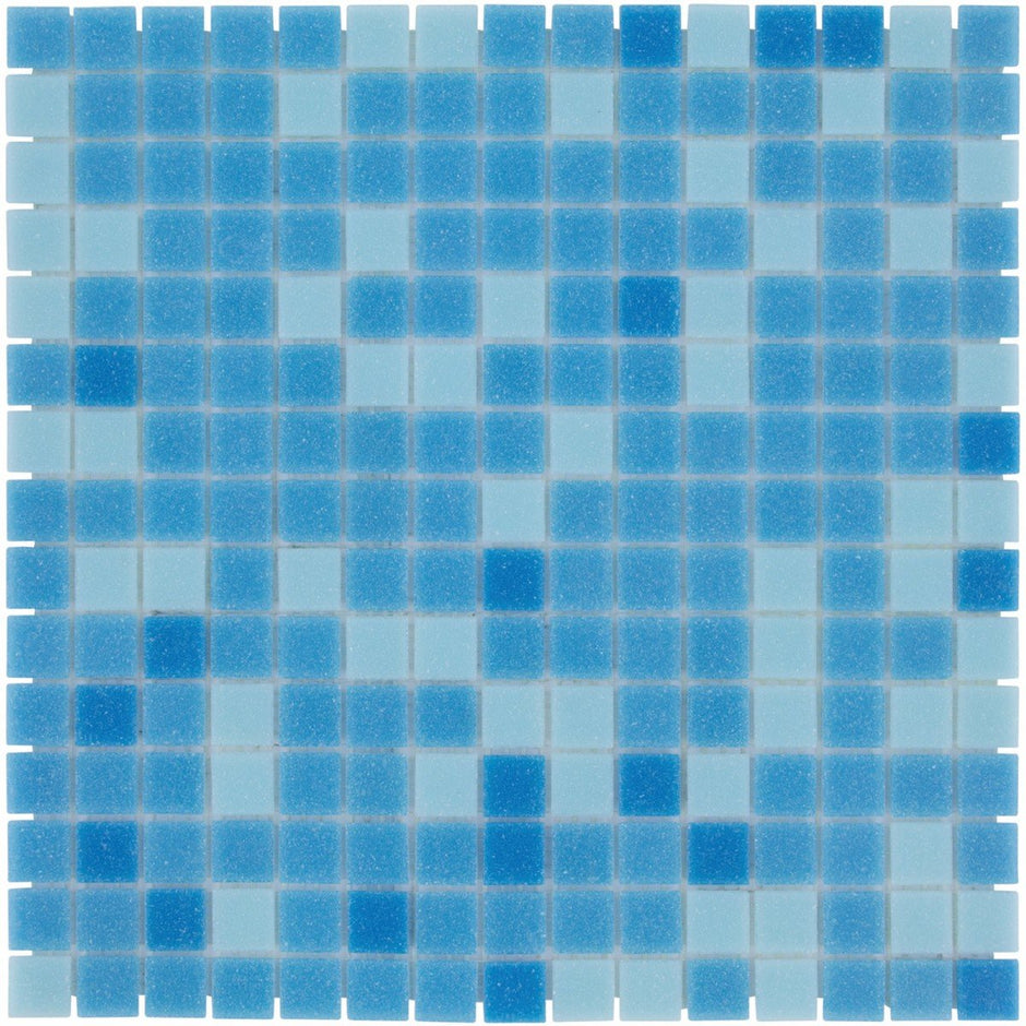 The Mosaic Factory Amsterdam Mozaiek Tegel Vierkant - Blauw Mix Glas Basic 322x322 mm