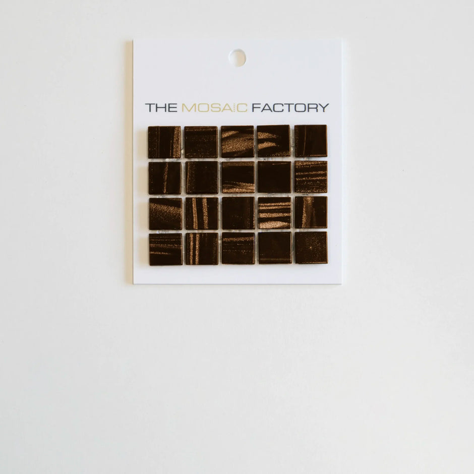 The Mosaic Factory Amsterdam Mozaiek Tegel Vierkant - Bruin Glas Goud Serie 322x322 mm