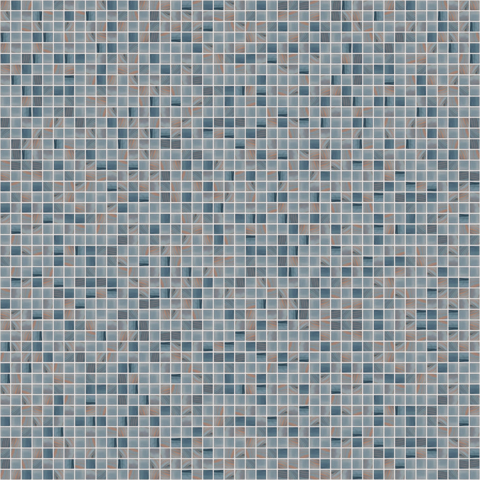 The Mosaic Factory Amsterdam Mozaiek Tegel Vierkant - Cyaan Glas Goud Serie 322x322 mm