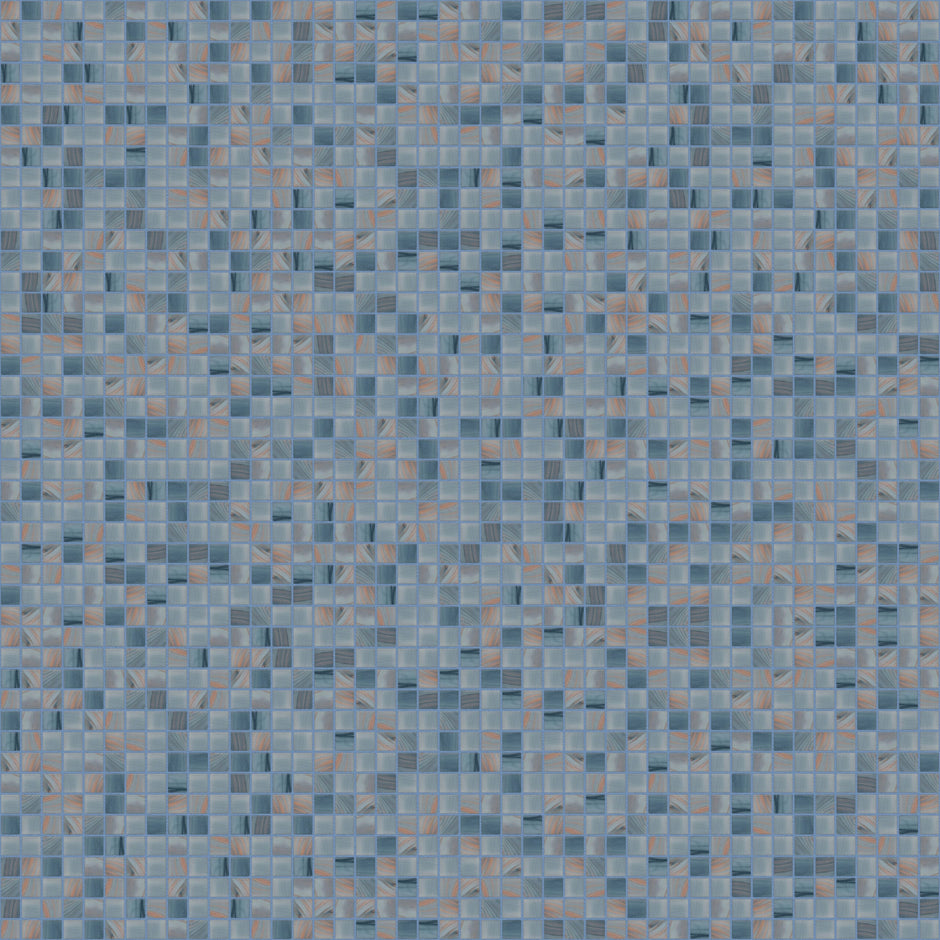The Mosaic Factory Amsterdam Mozaiek Tegel Vierkant - Cyaan Glas Goud Serie 322x322 mm