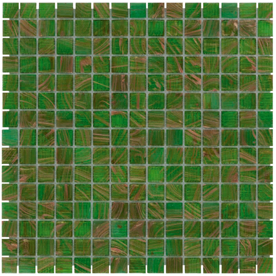 The Mosaic Factory Amsterdam Mozaiek Tegel Vierkant - Groen Glas Goud Serie 322x322 mm