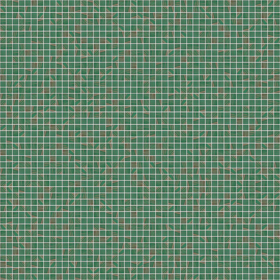 The Mosaic Factory Amsterdam Mozaiek Tegel Vierkant - Groen Glas Goud Serie 322x322 mm