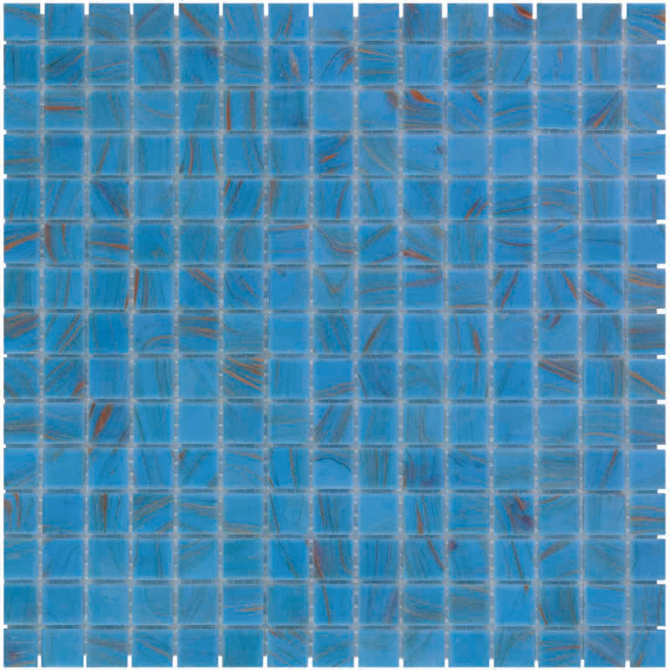 The Mosaic Factory Amsterdam Mozaiek Tegel Vierkant - Licht Blauw Glas Goud Serie 322x322 mm