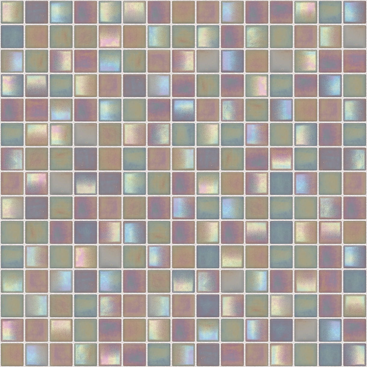 The Mosaic Factory Amsterdam Mozaiek Tegel Vierkant - Licht Grijs Glas Parelmoer Serie 322x322 mm