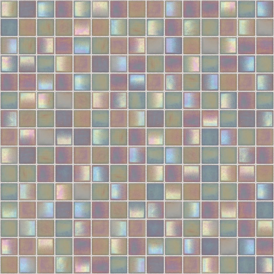 The Mosaic Factory Amsterdam Mozaiek Tegel Vierkant - Licht Grijs Glas Parelmoer Serie 322x322 mm