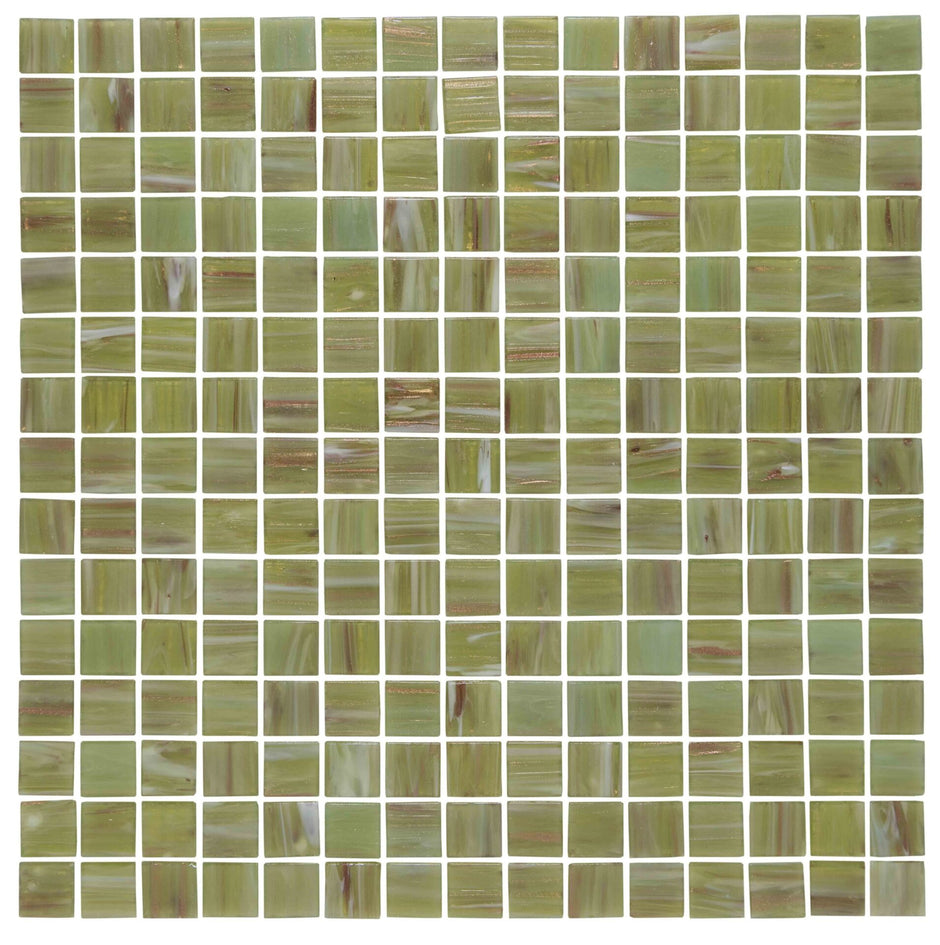 The Mosaic Factory Amsterdam Mozaiek Tegel Vierkant - Licht Groen Glas Goud Serie 322x322 mm