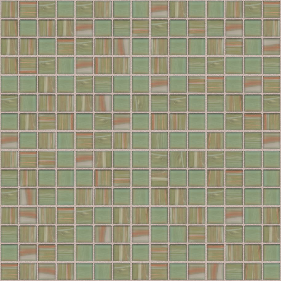 The Mosaic Factory Amsterdam Mozaiek Tegel Vierkant - Licht Groen Glas Goud Serie 322x322 mm