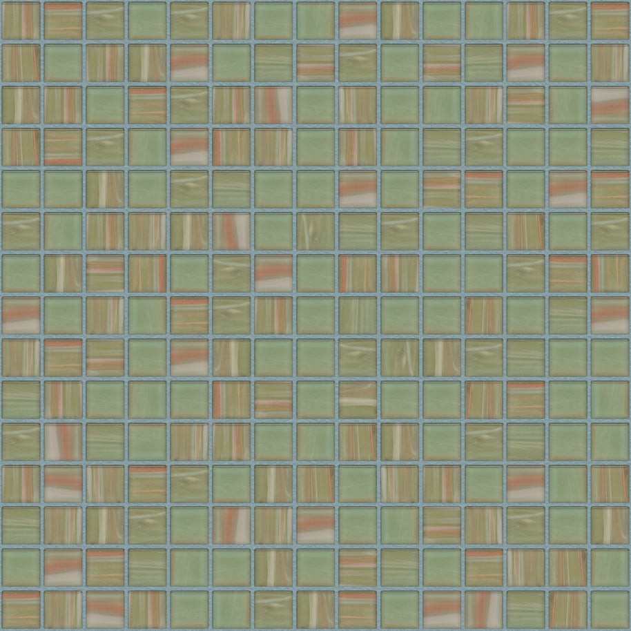 The Mosaic Factory Amsterdam Mozaiek Tegel Vierkant - Licht Groen Glas Goud Serie 322x322 mm