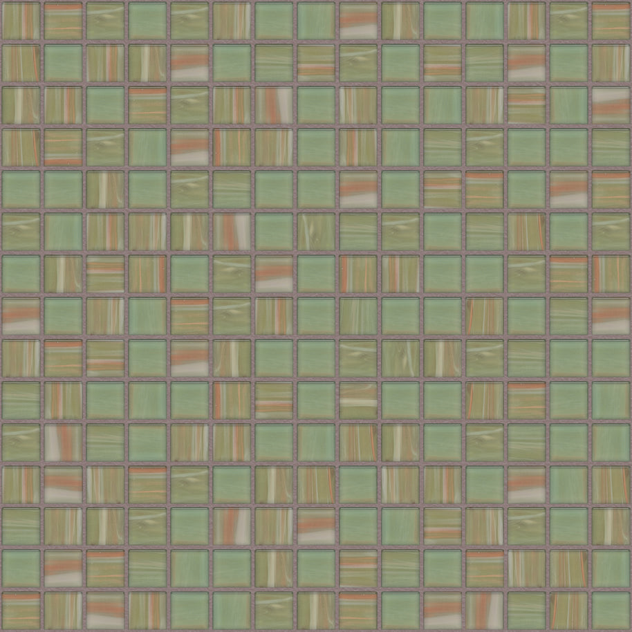 The Mosaic Factory Amsterdam Mozaiek Tegel Vierkant - Licht Groen Glas Goud Serie 322x322 mm