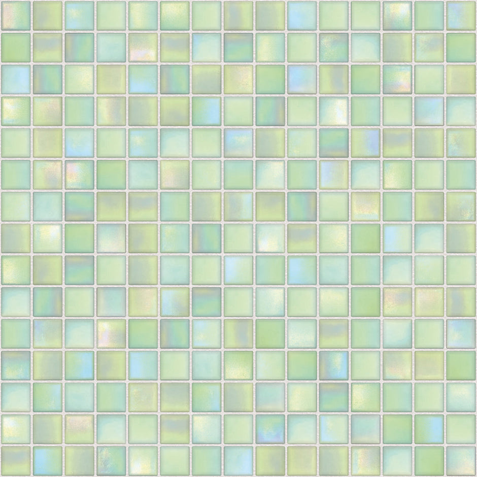 The Mosaic Factory Amsterdam Mozaiek Tegel Vierkant - Licht Groen Glas Parelmoer Serie 322x322 mm