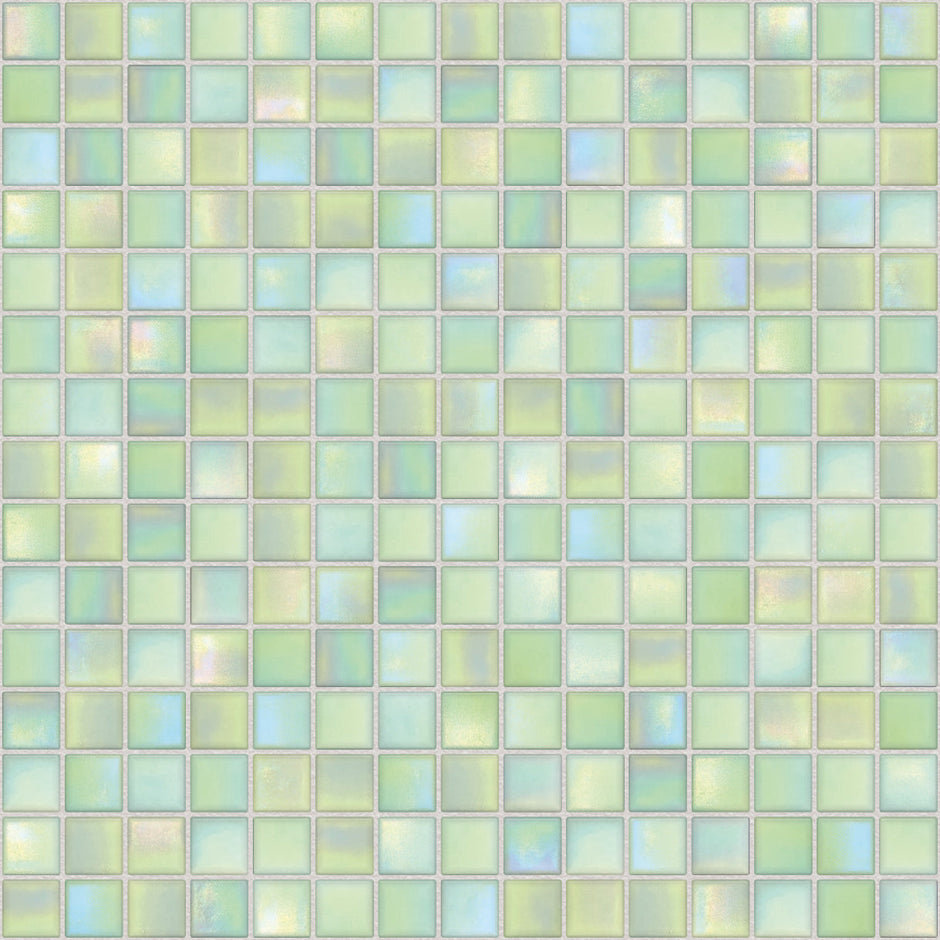 The Mosaic Factory Amsterdam Mozaiek Tegel Vierkant - Licht Groen Glas Parelmoer Serie 322x322 mm