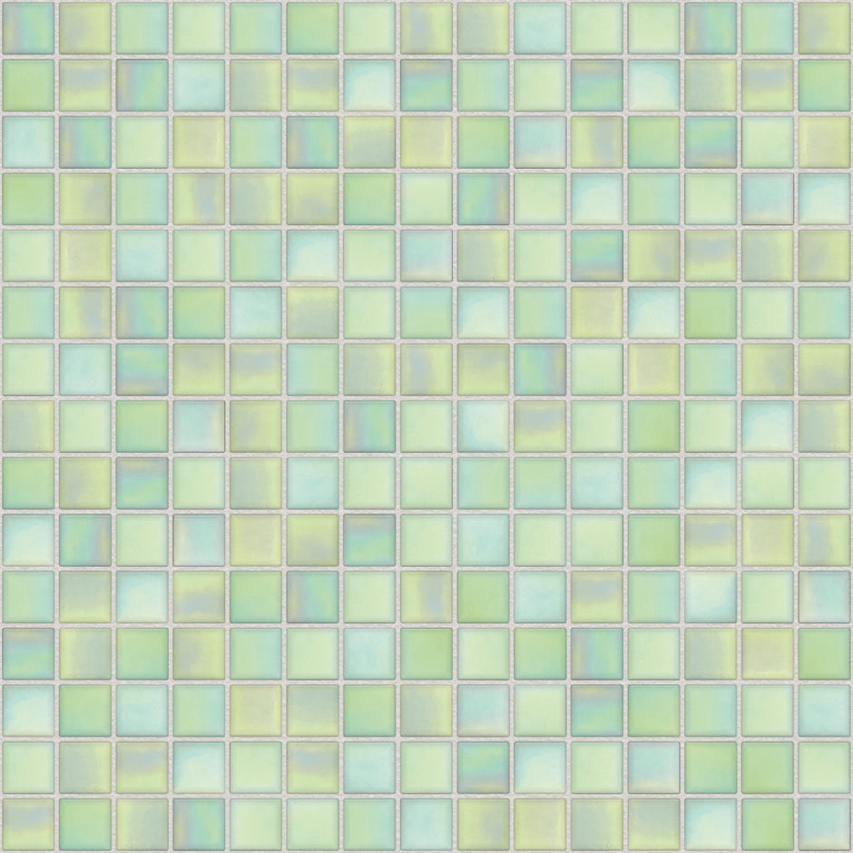 The Mosaic Factory Amsterdam Mozaiek Tegel Vierkant - Licht Groen Glas Parelmoer Serie 322x322 mm