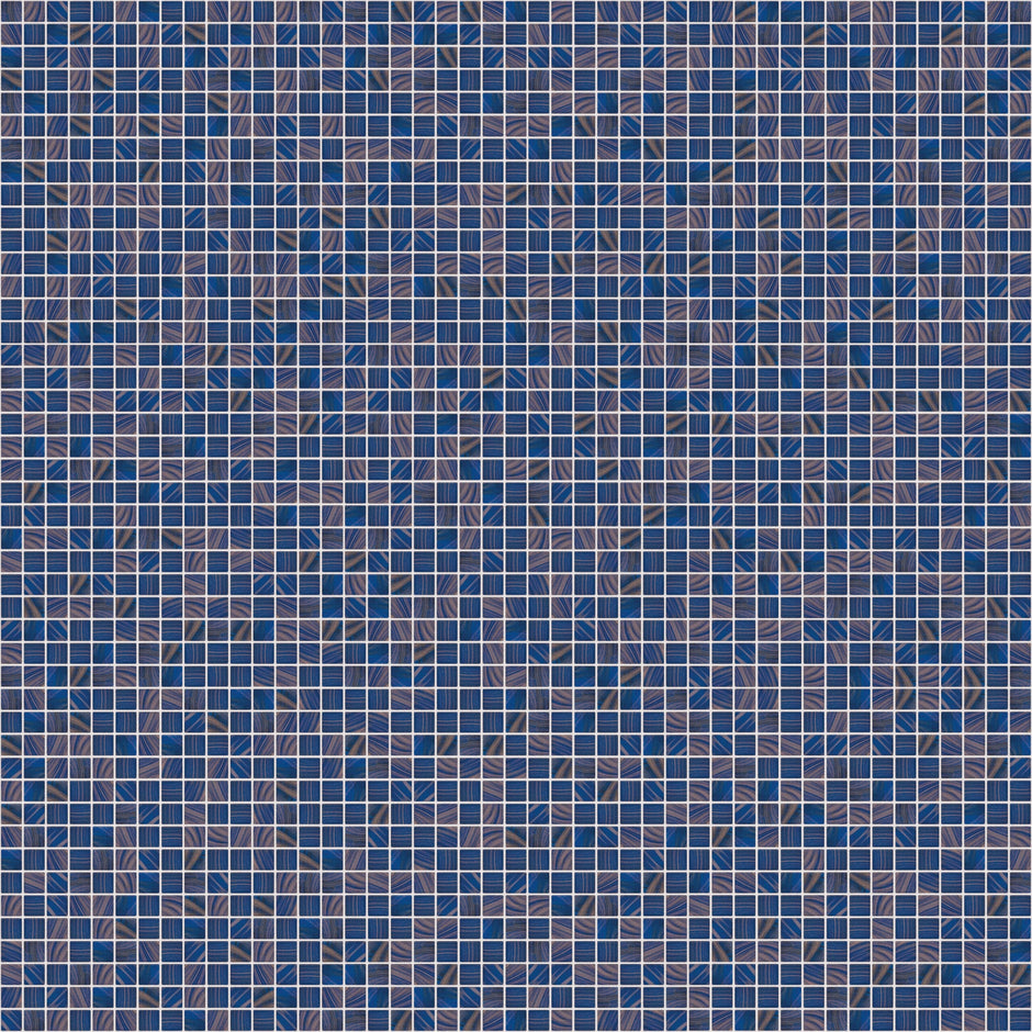 The Mosaic Factory Amsterdam Mozaiek Tegel Vierkant - Midden Blauw Glas Goud Serie 322x322 mm