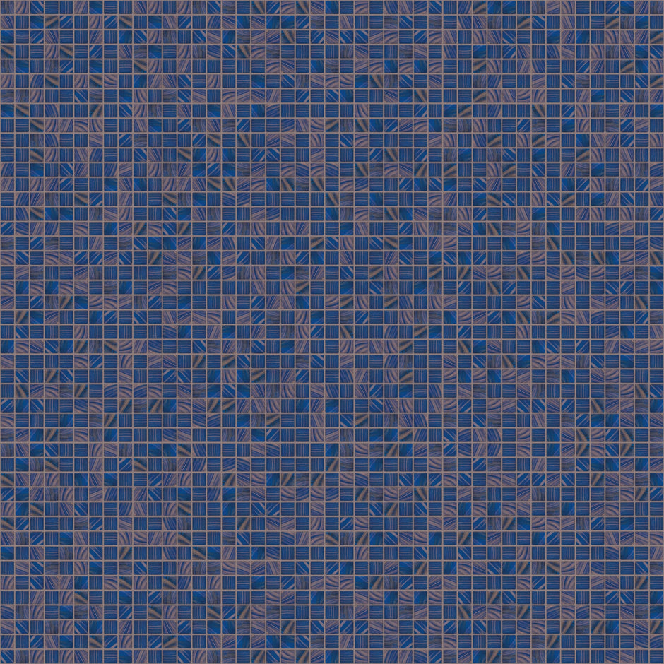The Mosaic Factory Amsterdam Mozaiek Tegel Vierkant - Midden Blauw Glas Goud Serie 322x322 mm