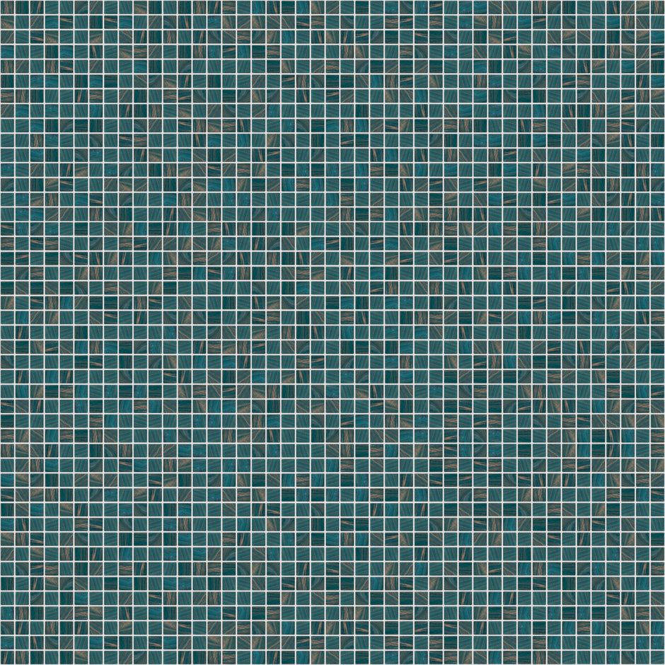 The Mosaic Factory Amsterdam Mozaiek Tegel Vierkant - Turquoise Glas Goud Serie 322x322 mm