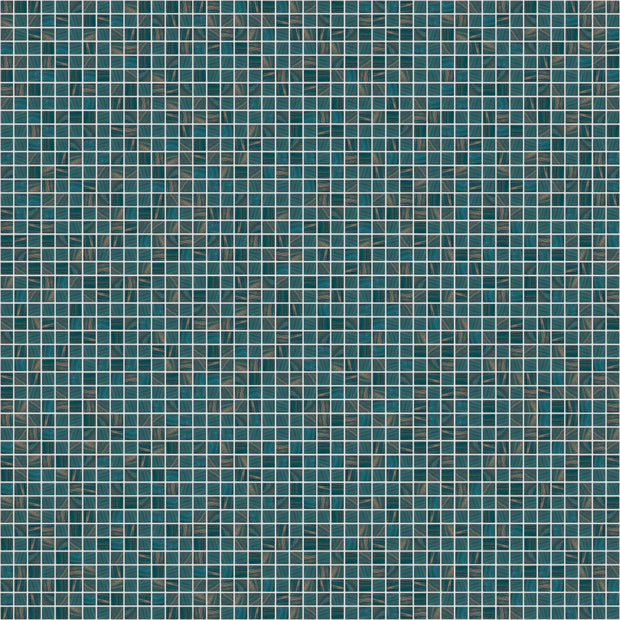 The Mosaic Factory Amsterdam Mozaiek Tegel Vierkant - Turquoise Glas Goud Serie 322x322 mm