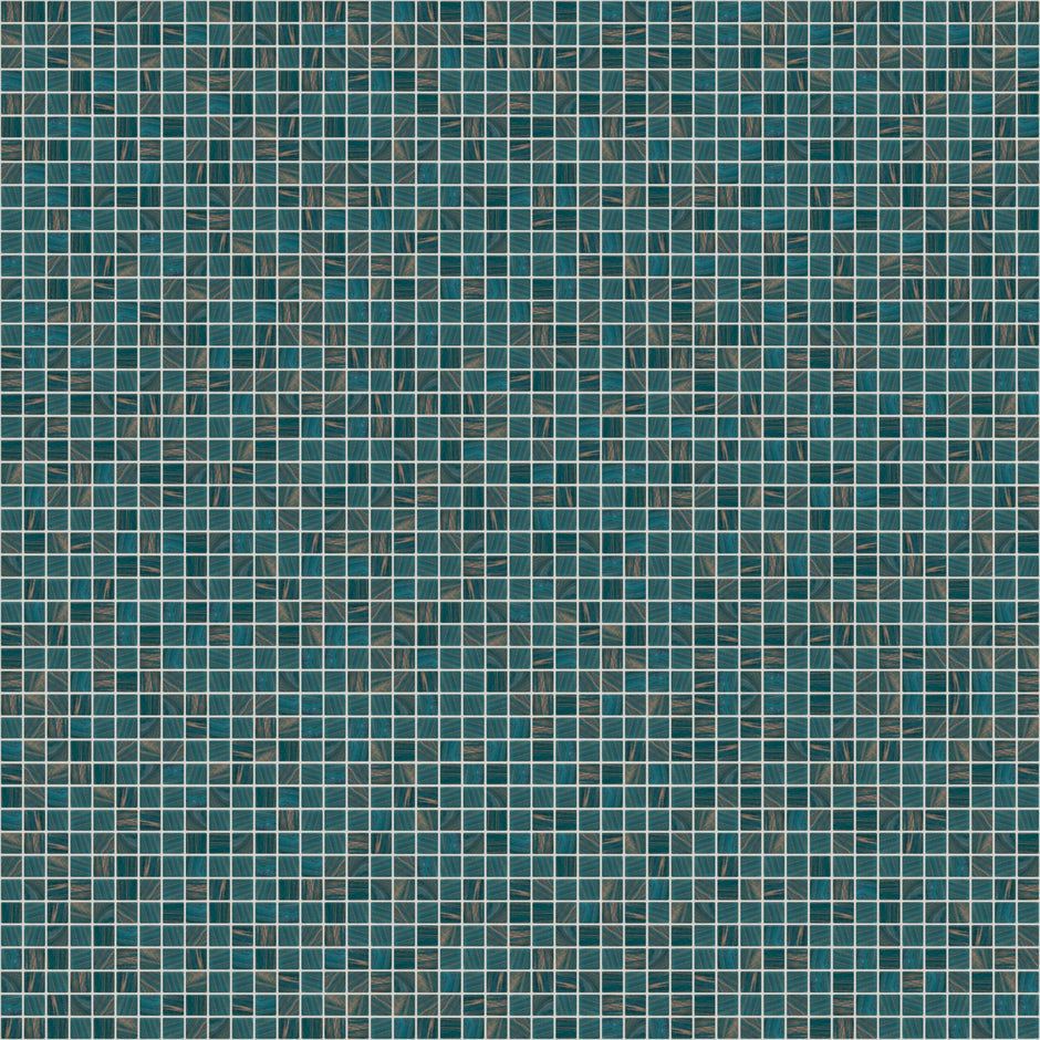 The Mosaic Factory Amsterdam Mozaiek Tegel Vierkant - Turquoise Glas Goud Serie 322x322 mm
